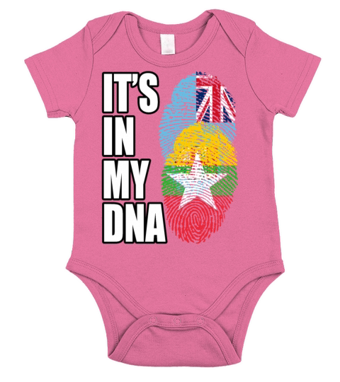 Fijian And Burmese Mix Heritage DNA Flag Short Sleeve Baby One-Piece