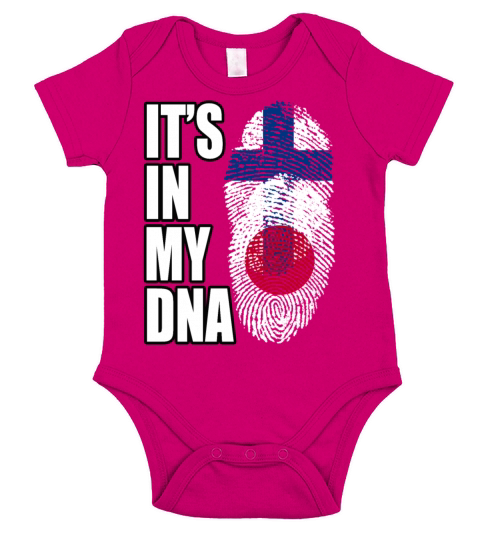 Finland And Japanese Mix Heritage DNA Flag Short Sleeve Baby One-Piece