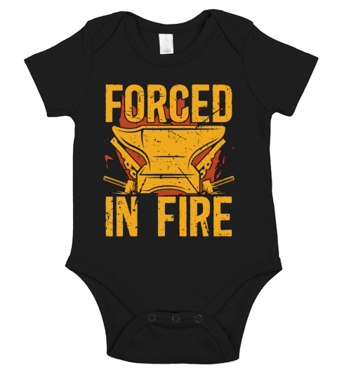 Forging Forced In Fire Farrier Anvils Blacksmiths Short Sleeve Baby One-Piece