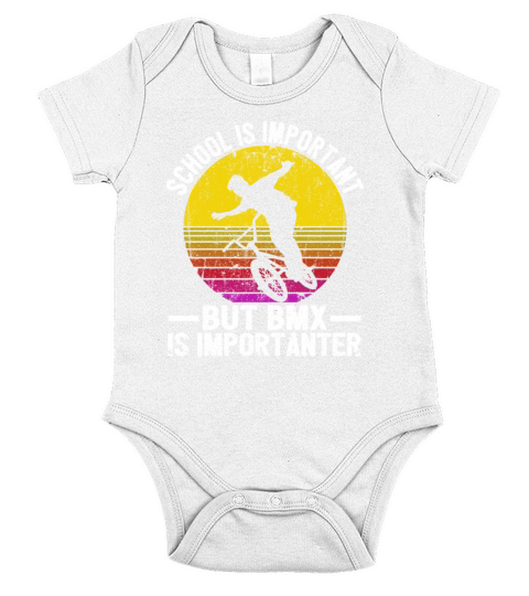 Funny school is important but bmx is more importan Short Sleeve Baby One-Piece