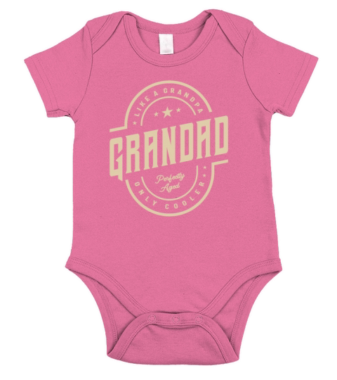 Grandad Like a Grandpa Only Cooler Funny Short Sleeve Baby One-Piece