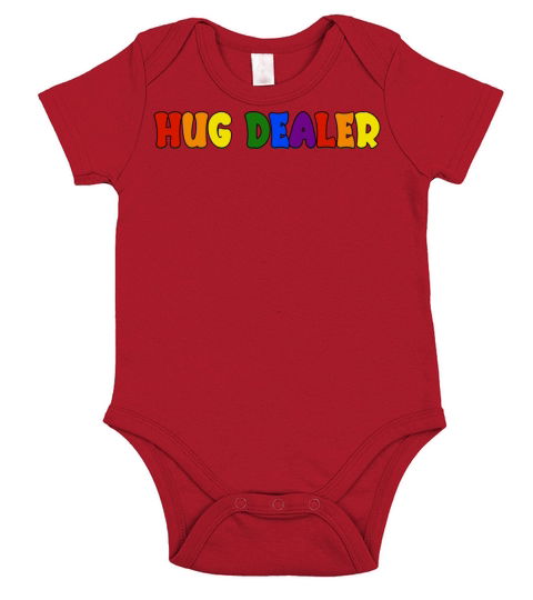 Hug Dealer Valentines Day Pride Rainbow Design Short Sleeve Baby One-Piece