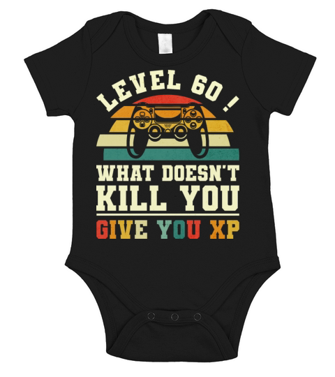 Level 60 Xp 1962 60th Birthday Gamer Short Sleeve Baby One-Piece