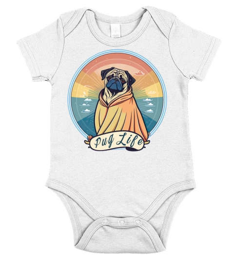 Original Pug Life vintage Short Sleeve Baby One-Piece