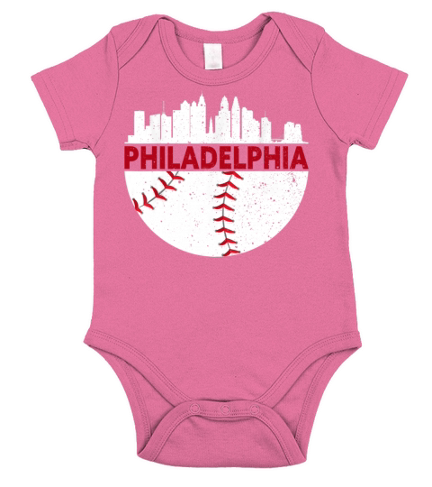 Philadelphia Baseball Skyline Philly Cityscap Short Sleeve Baby One-Piece