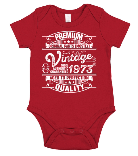 Premium Quality Vintage 1973 Aged To Perfection Short Sleeve Baby One-Piece