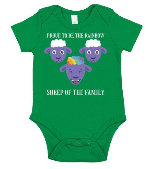 Proud Rainbow Sheep of Family Cute LGBT Pride Mont Short Sleeve Baby One-Piece