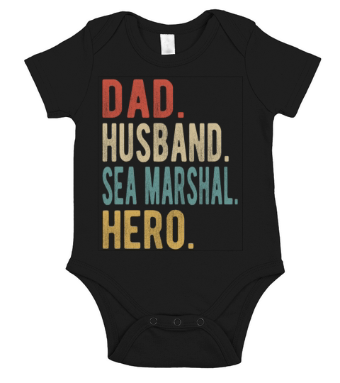 Sea Marshal Dad Husband Hero Short Sleeve Baby One-Piece