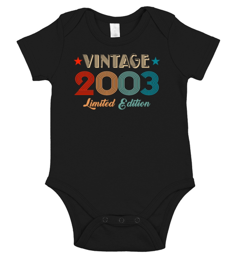 Vintage 2003 Limited Edition Birthday Short Sleeve Baby One-Piece
