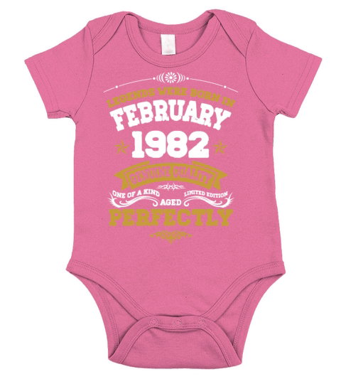 Vintage Aged To Perfection Ferbuary 1982 Short Sleeve Baby One-Piece