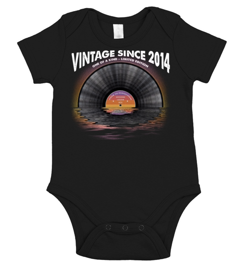 Vintage since 2014 Retro Disco Music Vintage Short Sleeve Baby One-Piece