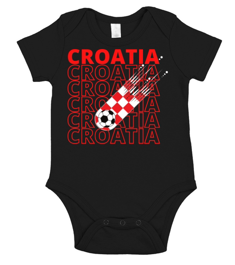 World Croatia Soccer Vintage Short Sleeve Baby One-Piece