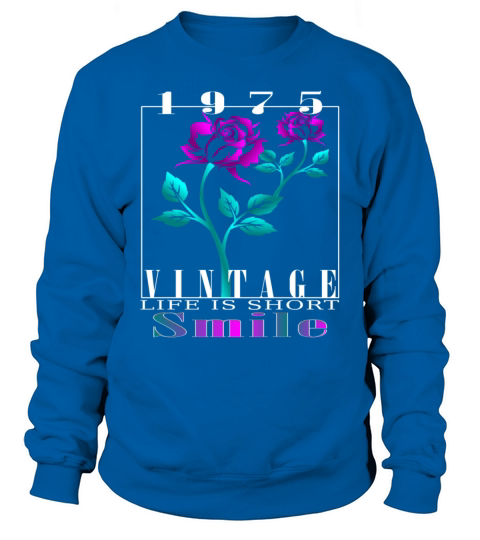 1975 Born Vintage Rose Gift Sweatshirt Unisex