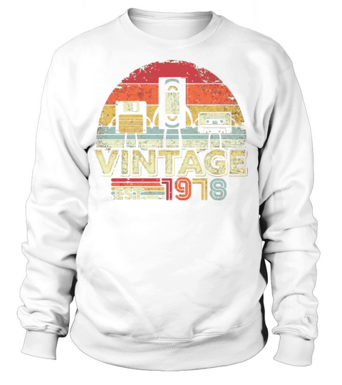 1978 Funny Vintage Cassette Floppy Disk Birthday Sweatshirt Unisex