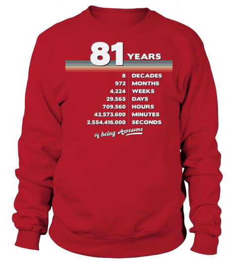 81st Birthday Vintage 81 Years Old Retro 972 Sweatshirt Unisex