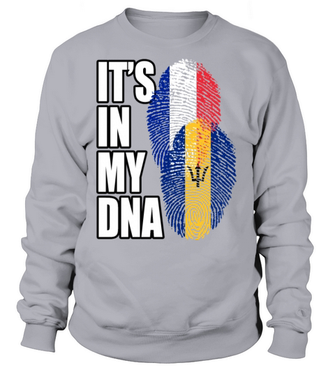 Barbadian And French Mix Heritage DNA Flag Sweatshirt Unisex