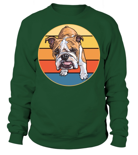 Bulldog Dog Breed Vintage Retro Sunset Sweatshirt Unisex