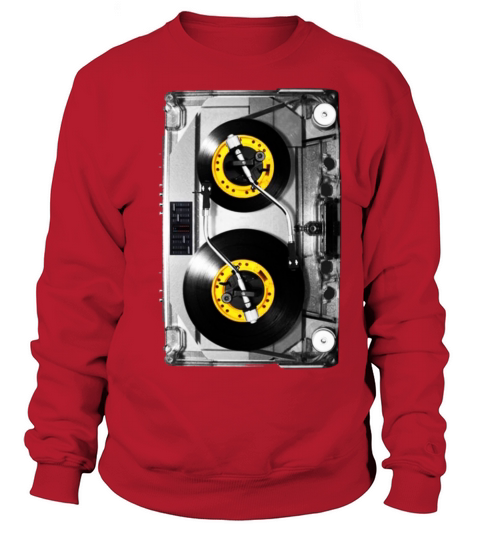 Cassette Tape Vinyl Record DJ Turntable Sweatshirt Unisex