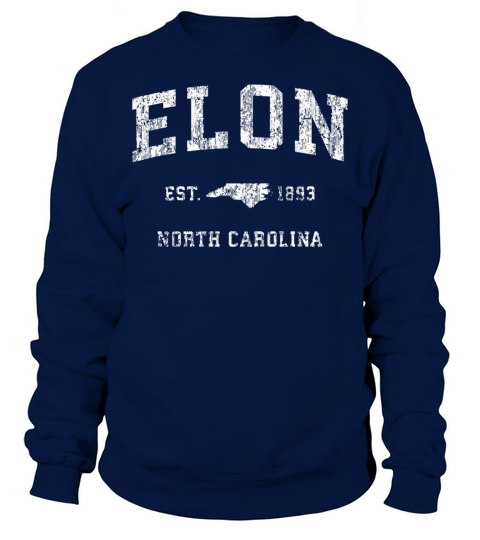 Elon North Carolina Nc Vintage Athletic Sports Des Sweatshirt Unisex
