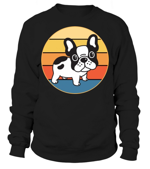 French Bulldog Dog Breed Vintage Retro Sunset Sweatshirt Unisex