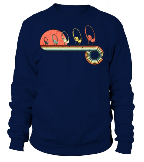 Headphones Retro Vintage Sunset Rainbow Color Sweatshirt Unisex