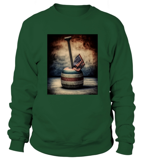 USA Curling Athlete Vintage Curling Stone Sweatshirt Unisex