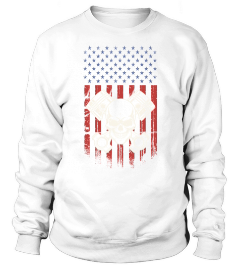 Vintage Patriotic American Flag Piston Muscle Car Sweatshirt Unisex