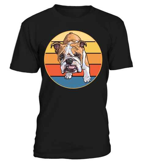 Bulldog Dog Breed Vintage Retro Sunset T-Shirt Unisex