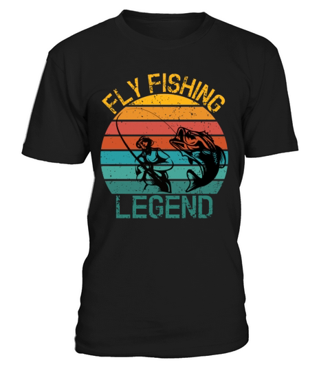 Fly Fishing Legend Sunset Vintage Fisherman Cool T-Shirt Unisex
