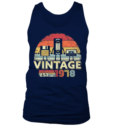 1978 Funny Vintage Cassette Floppy Disk Birthday Tank Top Unisex