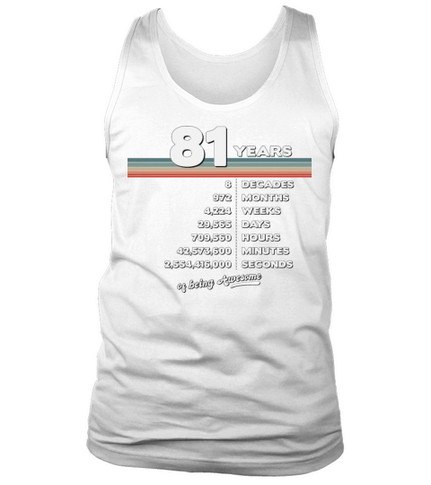 81st Birthday Vintage 81 Years Old Retro 972 Tank Top Unisex