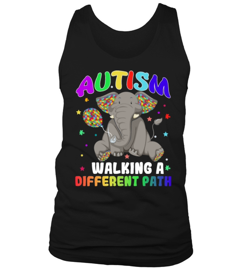 Autism Elephant Walking A Different Path Outfit Fo Tank Top Unisex