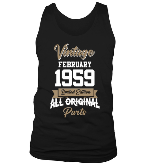 February 1959 Vintage Birthday Present Tank Top Unisex