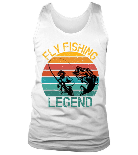 Fly Fishing Legend Sunset Vintage Fisherman Cool Tank Top Unisex