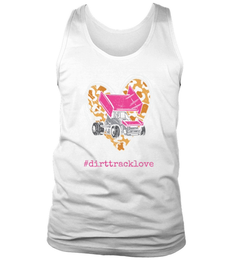 Sprint Car Dirt Track Love Racer Leopard Heart Pin Tank Top Unisex