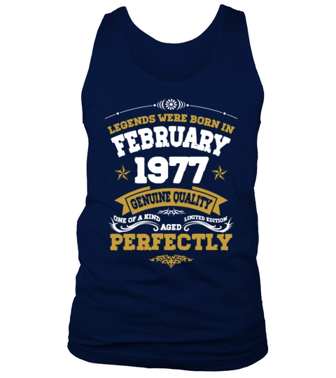 Vintage Aged To Perfection Ferbuary 1977 Tank Top Unisex