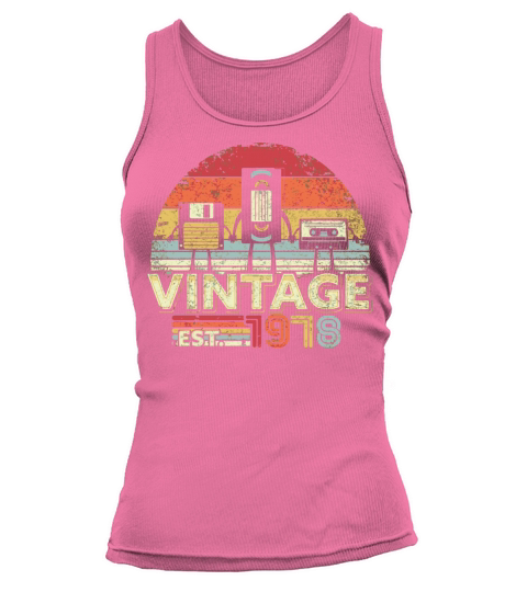 1978 Funny Vintage Cassette Floppy Disk Birthday Tank top Woman