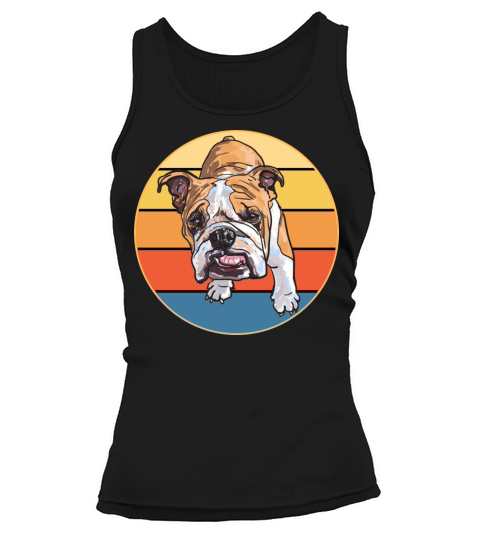 Bulldog Dog Breed Vintage Retro Sunset Tank top Woman