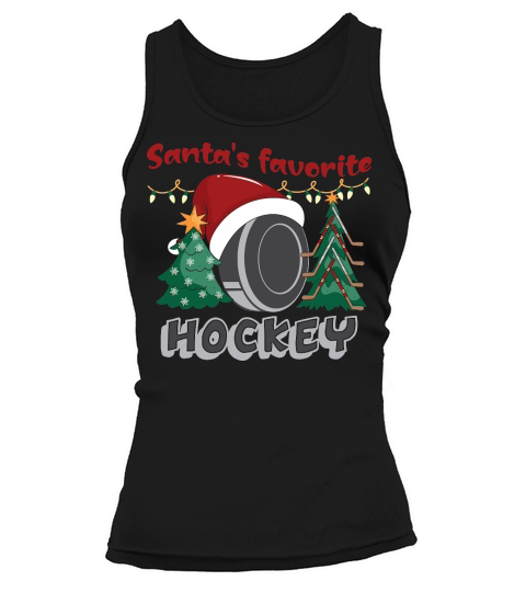 Christmas Sport Santas Favorite Hockey Tank top Woman