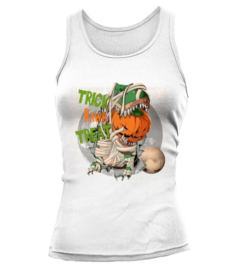 happy halloween mummy dinosaur trick raw treat Tank top Woman