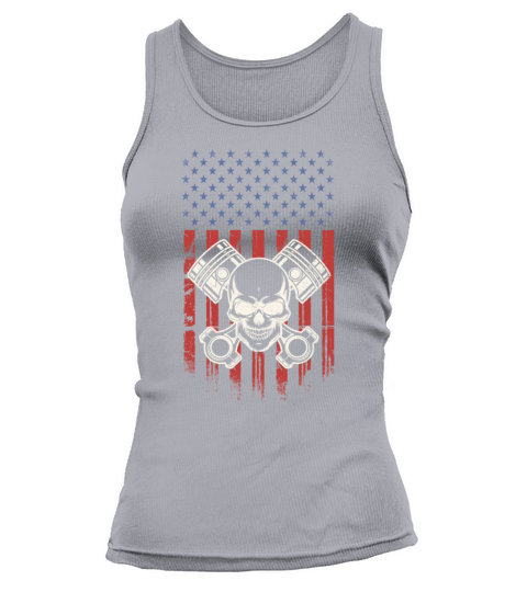 Vintage Patriotic American Flag Piston Muscle Car Tank top Woman