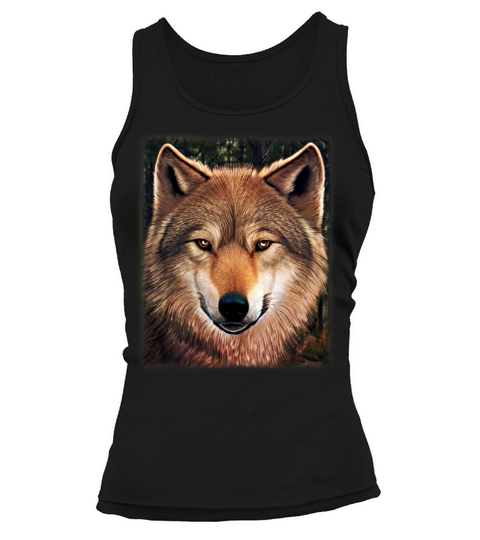 Wolf artwork design predator face imprint Tank top Woman