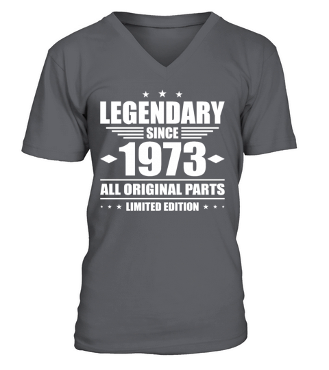 50th birthday vintage 1973 legendary since 1973 V-Neck T-shirt