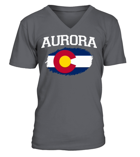 Aurora Co Colorado Flag Vintage Usa Sports Men Wom V-Neck T-shirt