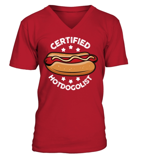 Cool Hot Dog Design For Men Women Boys Sausage Hot V-Neck T-shirt