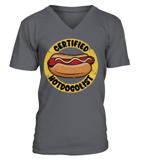Cool Hot Dog Design For Men Women Boys Sausage Hot V-Neck T-shirt