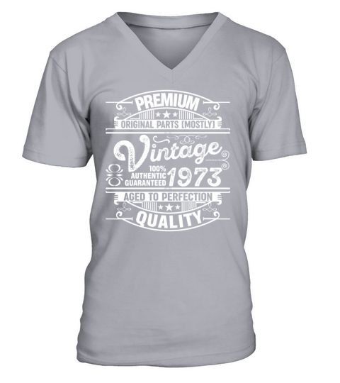 Premium Quality Vintage 1973 Aged To Perfection V-Neck T-shirt