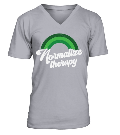 Rainbow Mental Health Normalize Therapy V-Neck T-shirt