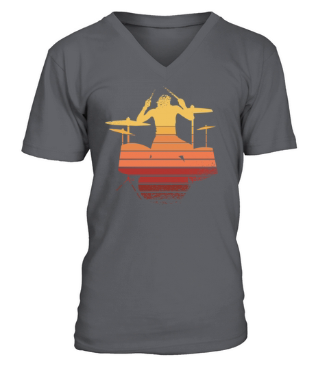 Retro Drum Player Gift I Vintage Drums Drumming V-Neck T-shirt