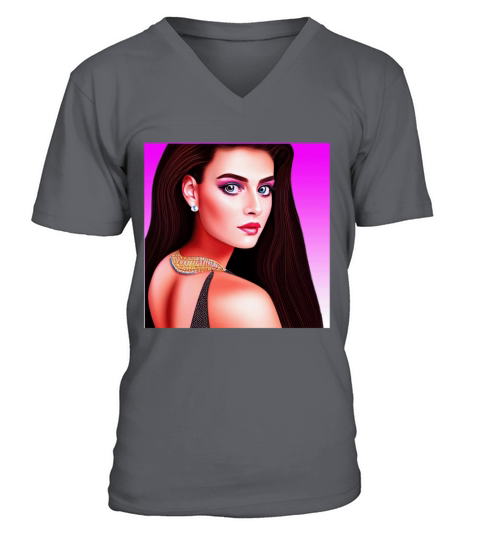 Retrowave Synthwave 80s Character Design V-Neck T-shirt